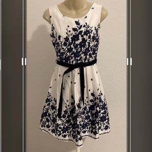 Summer dress with blue florals